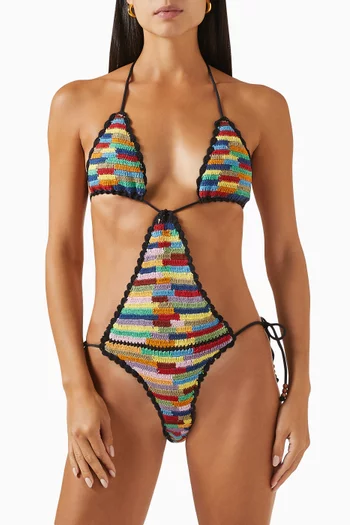 The Crochet Cut-out One-piece Swimsuit