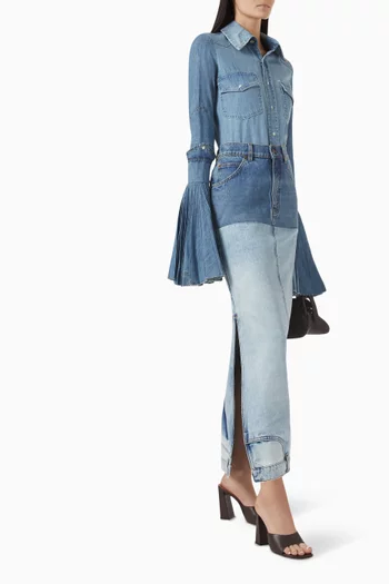 Mirror-effect Skirt in Upcycled Denim