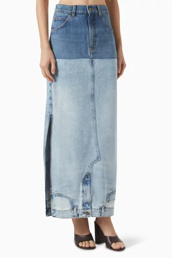 Mirror-effect Skirt in Upcycled Denim