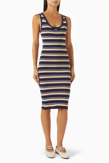 Striped Tank Midi Dress in Cotton