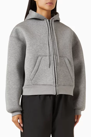 Bonded Zip Hoodie in Scuba-jersey