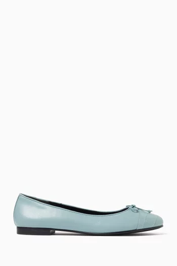 Cap-toe Ballet Flats in Leather