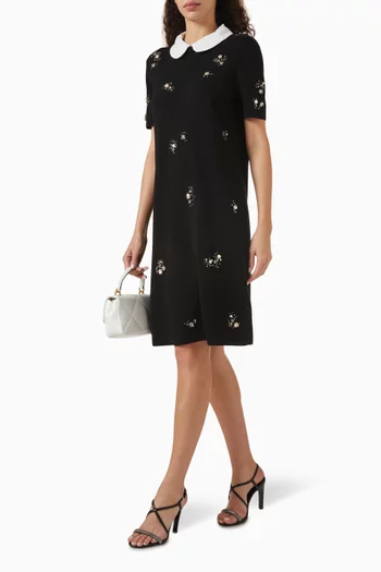 Embellished Sweater Dress in Wool Blend
