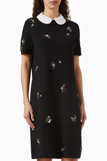 Embellished Sweater Dress in Wool Blend