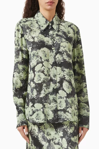 Floral-print Shirt in Viscose