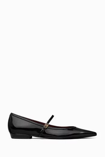 Double T Buckle Mary Jane Shoes in Patent Leather
