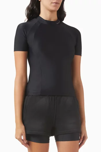 Logo Detail Rashguard Top in Stretch-nylon