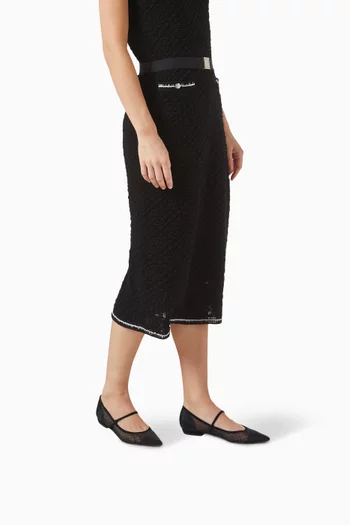 Double T Buckle Mary Jane Pumps in Mesh