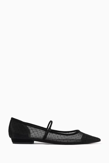 Double T Buckle Mary Jane Pumps in Mesh