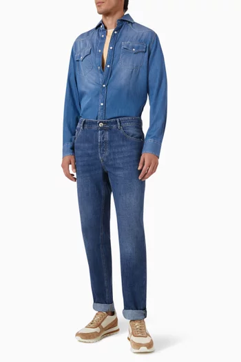 Faux-layering T-shirt in Cotton