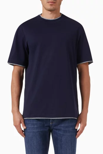 Faux-layering T-shirt in Cotton