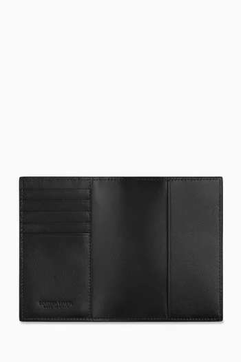 Cassette Passport Case in Intreccio Nappa Leather