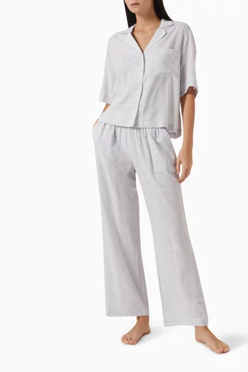 Nautico Long Pyjama Set in ECOVERO™ Viscose & Cotton