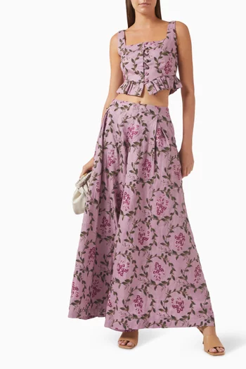 Eslabon Wisteria Crop Top in Linen