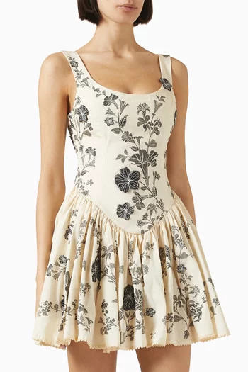 Pluma Corset Mini Dress in Cotton