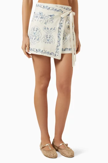 Luna Wrap Mini Skirt in Viscose