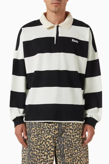 Striped Polo Shirt in Cotton Piqué