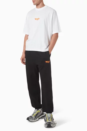 County Flame Baggy Sweatpants in Cotton Fleece