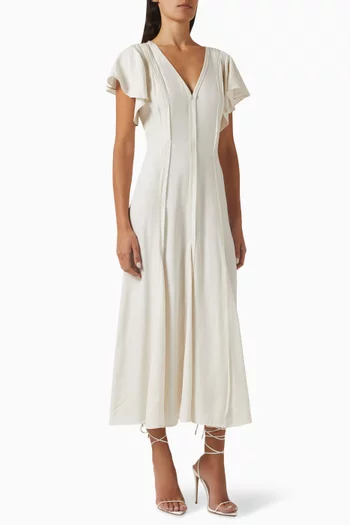 Evette Midi Dress in Crepe