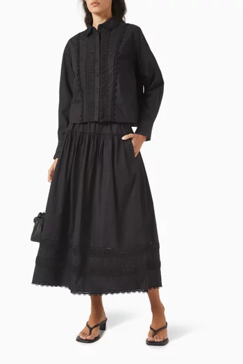 Samira Crochet-trim Blouse in Cotton