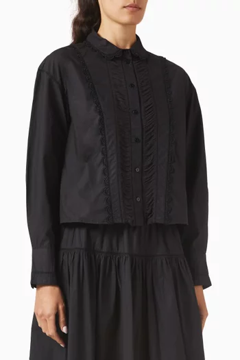 Samira Crochet-trim Blouse in Cotton