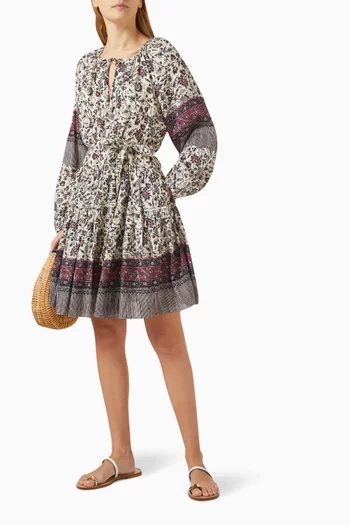 Abri Belted Mini Dress in Cotton Blend