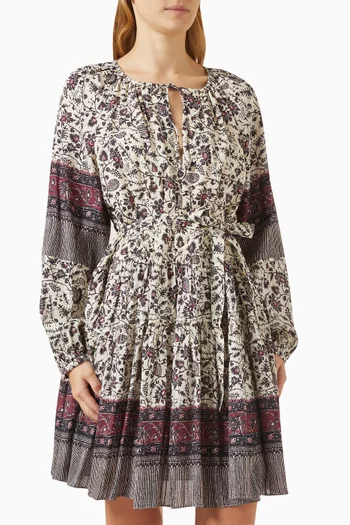 Abri Belted Mini Dress in Cotton Blend