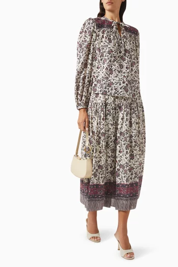 Tillie Printed Blouse in Cotton Blend