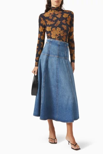 Aurelia Turtleneck Top in Tricot Jersey