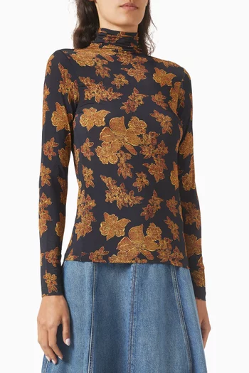 Aurelia Turtleneck Top in Tricot Jersey