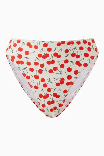 Cherry-print Good Waist Bikini Briefs