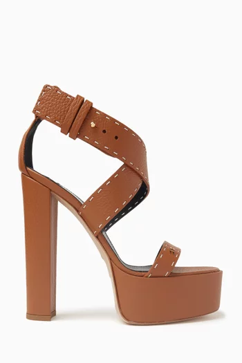 135 Platform Sandals in Leather