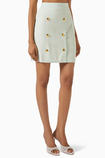 Logo Jacquard Mini Skirt in Viscose-blend Knit