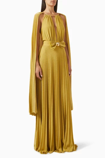 Red Carpet Cape Dress in Lurex-jersey