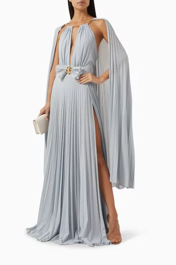 Red Carpet Cape Dress in Lurex-jersey