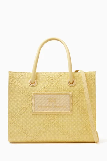 Small Tote Bag in Jacquard Raffia
