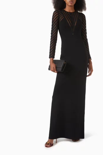 Mesh Panel Dress in Viscose