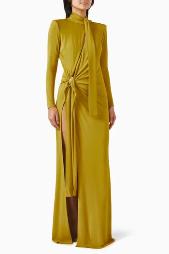 Scarf-neck Maxi Dress in Jersey
