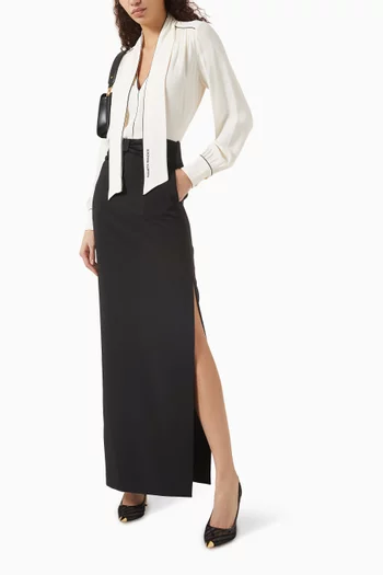 Bow Maxi Skirt in Crepe