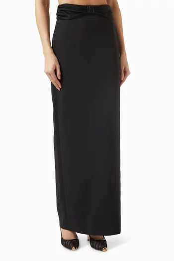 Bow Maxi Skirt in Crepe