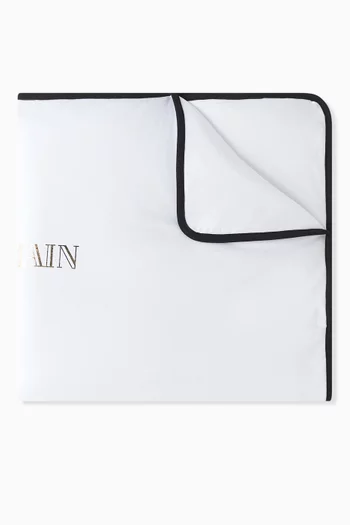 Logo Print Blanket in Cotton