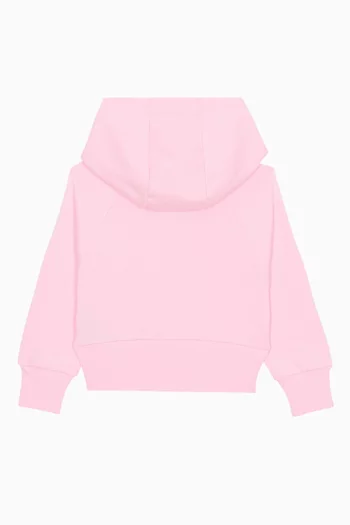 Embellished Button Logo Hoodie in Cotton