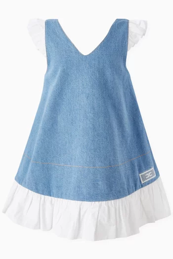 Denim Dress with Ruffles