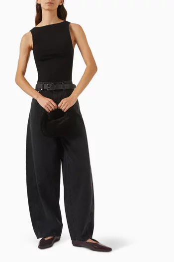 Bateau Cut-out Top in Rib-knit