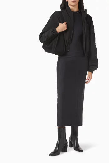 Logo-print Rashguard Midi Dress in Stretch-nylon