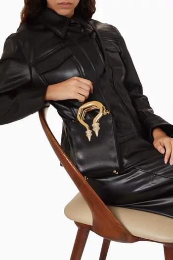 Mini Encrusted Malleable Shopper Bag in Satin