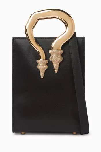 Mini Encrusted Malleable Shopper Bag in Satin