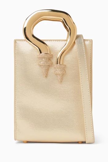Mini Encrusted Malleable Shopper Bag in Satin