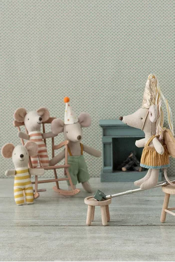 Baby Mic Triplets in Matchbox Bed