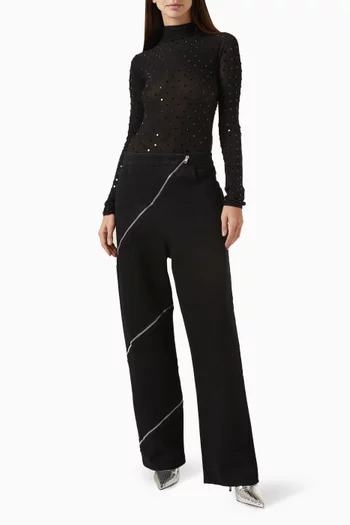 Spiral Straight-leg Pants sin Denim